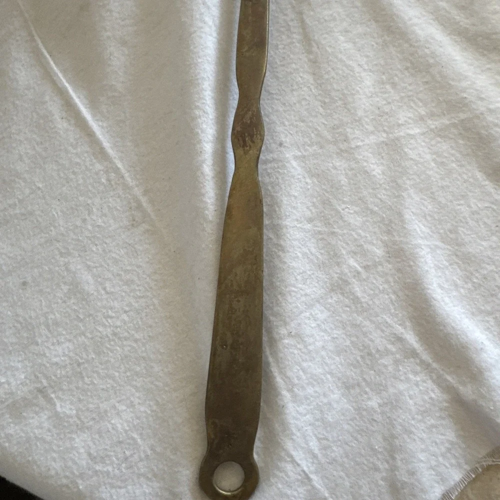 Antique Brass Skimmer Pierced Ladle with Long Handle Handmade 22